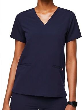 FIGS Women's V-Neck Scrub Top in Navy‎